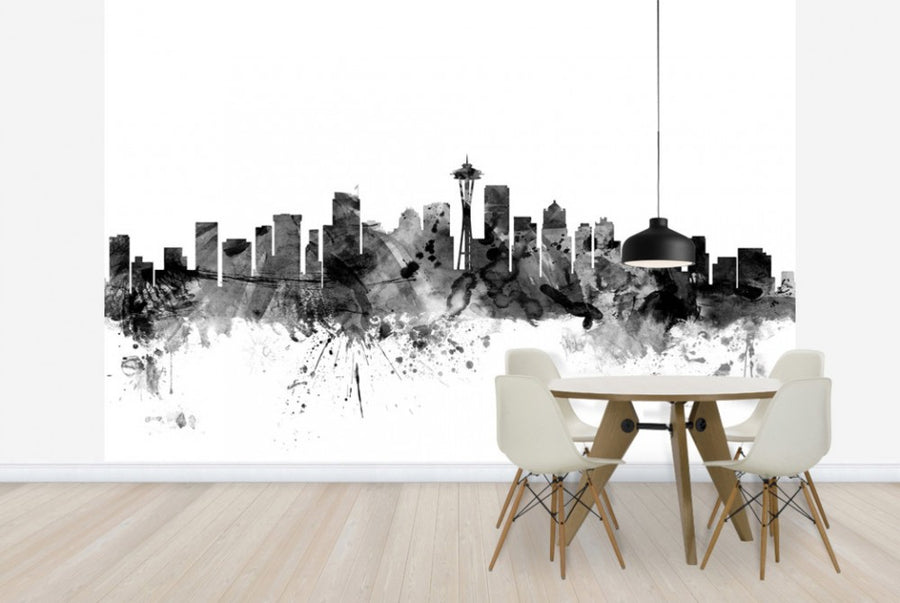 PHOTOWALL / Seattle Skyline Black (e25428)