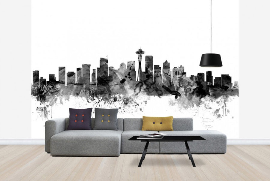 PHOTOWALL / Seattle Skyline Black (e25428)