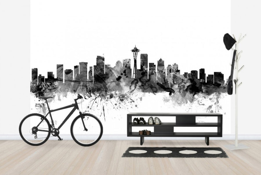 PHOTOWALL / Seattle Skyline Black (e25428)