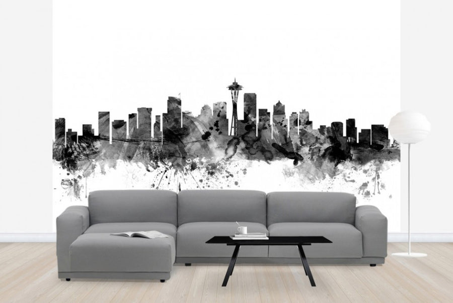 PHOTOWALL / Seattle Skyline Black (e25428)