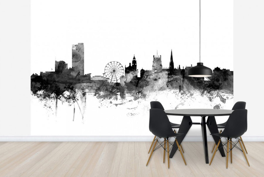 PHOTOWALL / Sheffield UK Skyline Black (e25429)