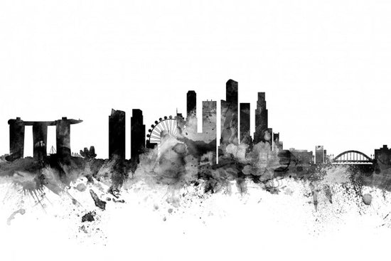 PHOTOWALL / Singapore Skyline Black (e25430)