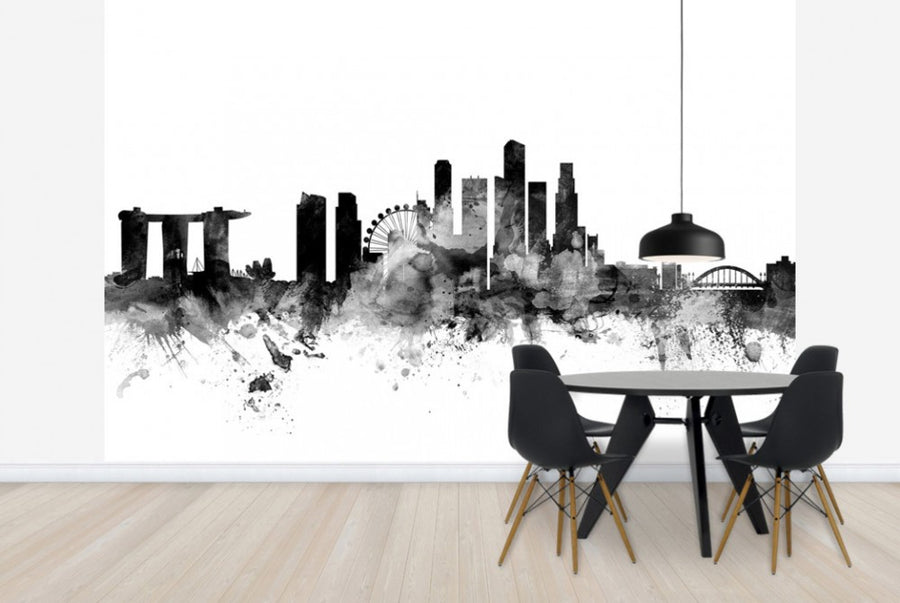 PHOTOWALL / Singapore Skyline Black (e25430)