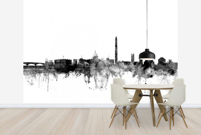 PHOTOWALL / Washington DC Skyline Black (e25438)