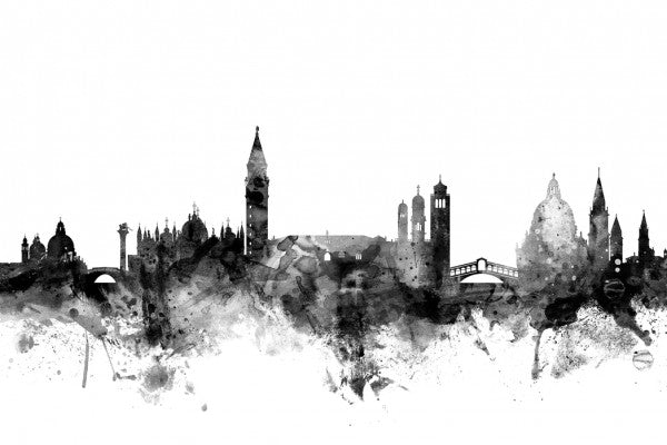PHOTOWALL / Venice Italy Skyline Black (e25439)