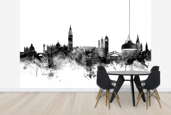 PHOTOWALL / Venice Italy Skyline Black (e25439)
