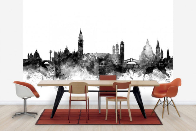 PHOTOWALL / Venice Italy Skyline Black (e25439)