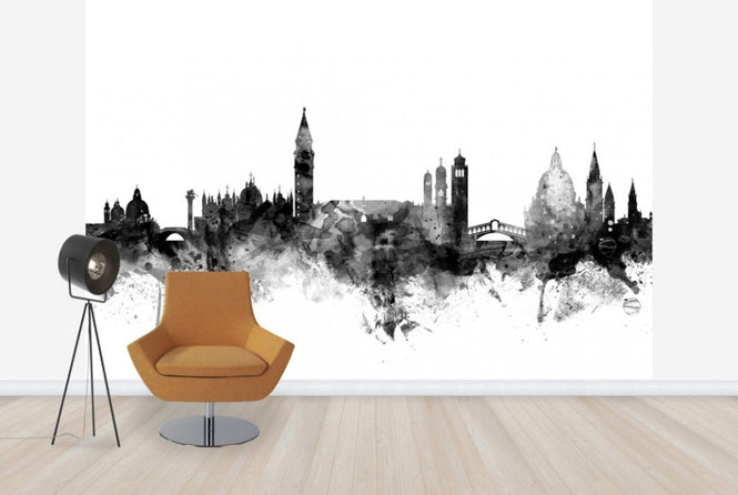 PHOTOWALL / Venice Italy Skyline Black (e25439)