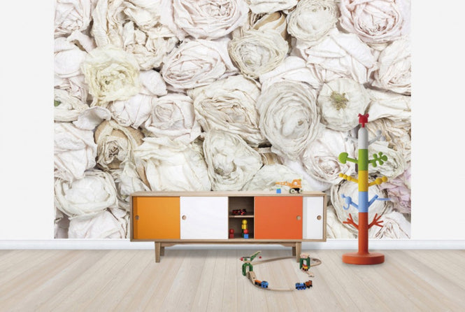 PHOTOWALL / Old White Roses (e25540)