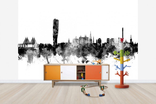 PHOTOWALL / Malmo Skyline Black (e25578)