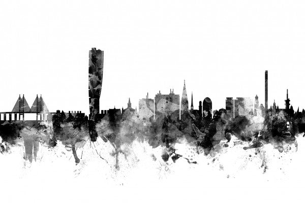 PHOTOWALL / Malmo Skyline Black (e25578)