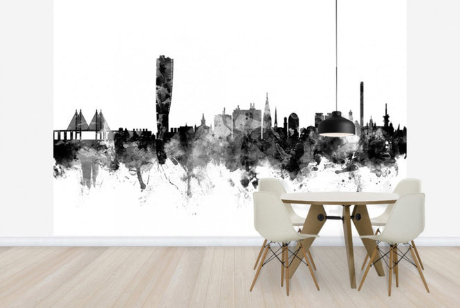PHOTOWALL / Malmo Skyline Black (e25578)