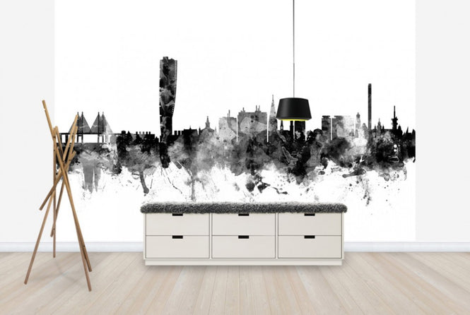 PHOTOWALL / Malmo Skyline Black (e25578)