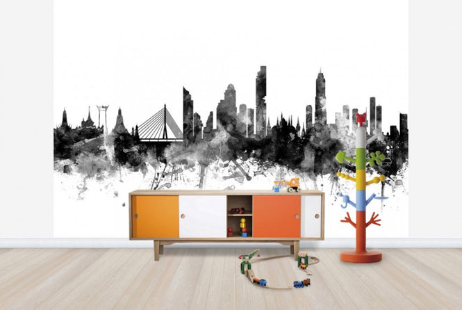 PHOTOWALL / Bangkok Skyline Black (e25582)