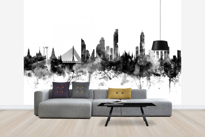 PHOTOWALL / Bangkok Skyline Black (e25582)