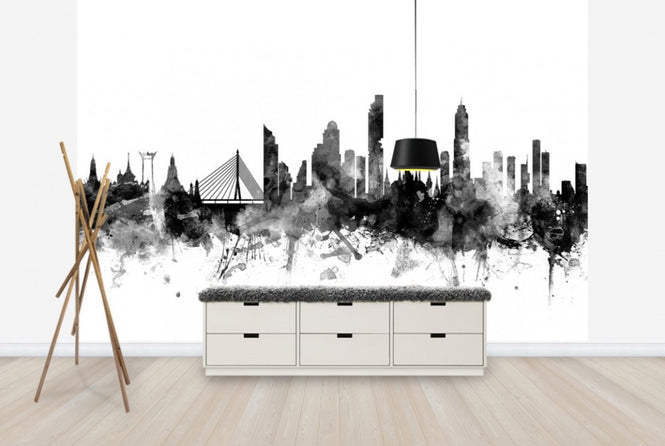 PHOTOWALL / Bangkok Skyline Black (e25582)