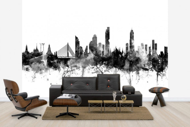 PHOTOWALL / Bangkok Skyline Black (e25582)