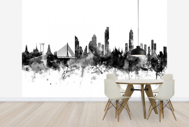 PHOTOWALL / Bangkok Skyline Black (e25582)