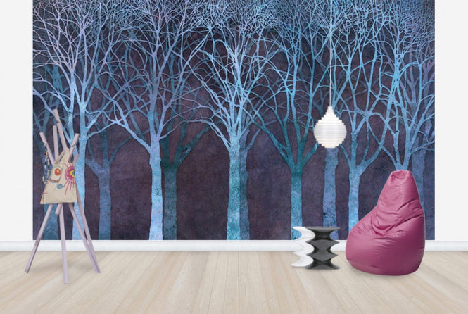 PHOTOWALL / Birch Grove Night Blue (e25605)