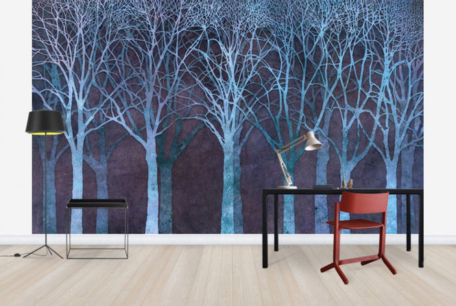 PHOTOWALL / Birch Grove Night Blue (e25605)