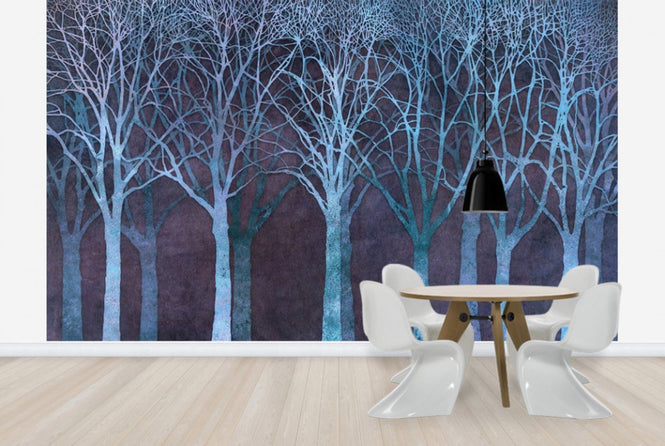 PHOTOWALL / Birch Grove Night Blue (e25605)