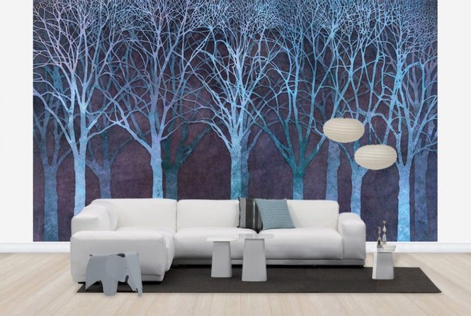 PHOTOWALL / Birch Grove Night Blue (e25605)