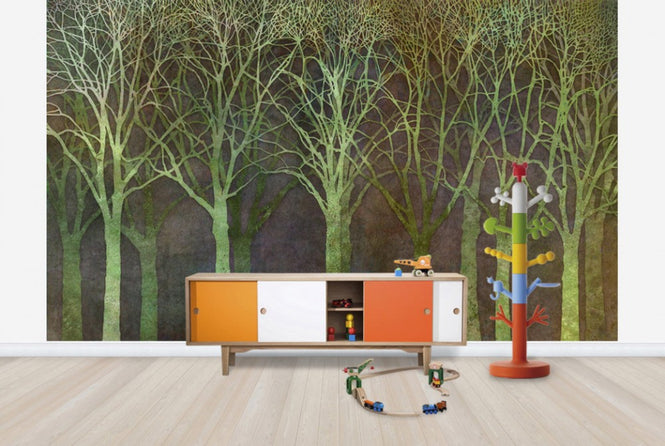 PHOTOWALL / Birch Grove Night Green (e25606)