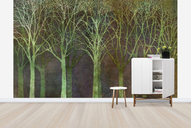 PHOTOWALL / Birch Grove Night Green (e25606)