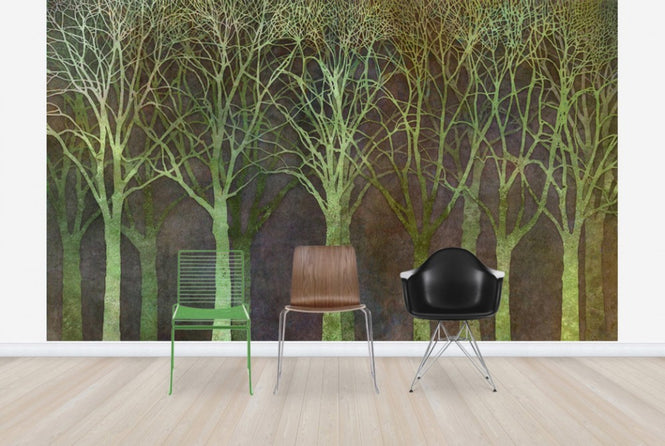 PHOTOWALL / Birch Grove Night Green (e25606)