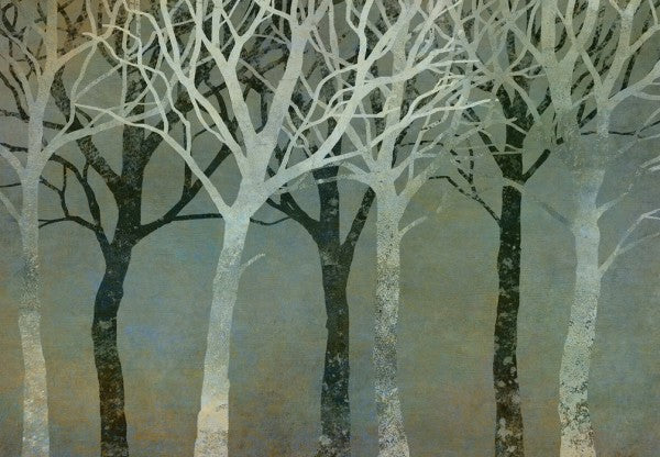 PHOTOWALL / Tree Silhouettes Green (e25610)