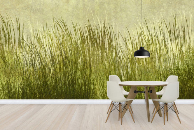 PHOTOWALL / Light Green Grass Silhouette (e25731)