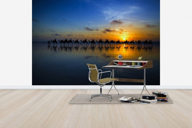 PHOTOWALL / Sunset Camel Ride (e29748)