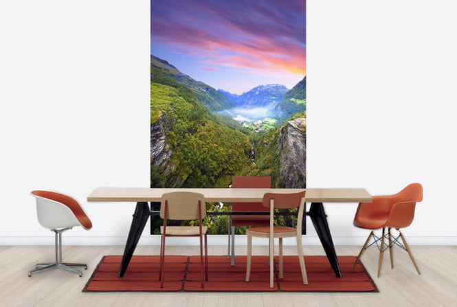 PHOTOWALL / Pink Clouds over Geirangerfjord, Norway (e29915)