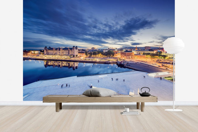 PHOTOWALL / View from Oslo Opera House at Night (e29926)
