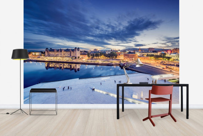 PHOTOWALL / View from Oslo Opera House at Night (e29926)