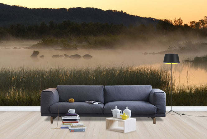 PHOTOWALL / Evening Fog over Lake, Senja Norway (e29939)