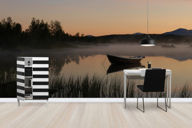 PHOTOWALL / Peaceful Evening at the Lake, Senja Norway (e29940)