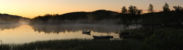 PHOTOWALL / Old Cabin by the Lake, Senja Norway (e29941)