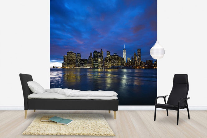 PHOTOWALL / Manhattan Skyline - Blue and Pink Sky (e30046)