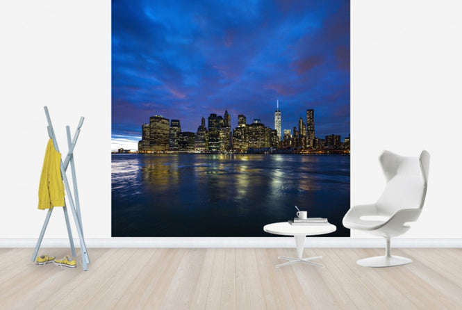 PHOTOWALL / Manhattan Skyline - Blue and Pink Sky (e30046)