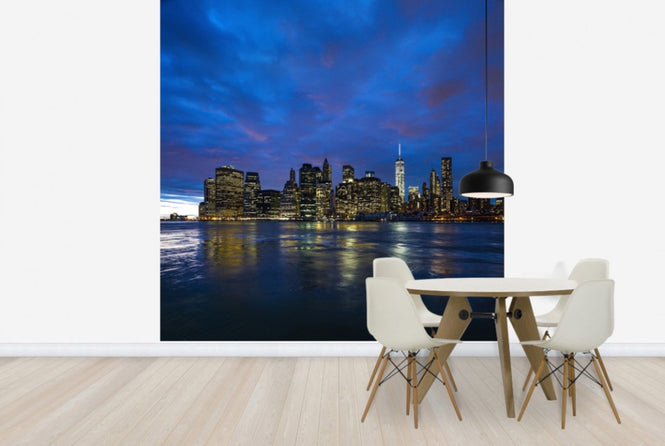 PHOTOWALL / Manhattan Skyline - Blue and Pink Sky (e30046)