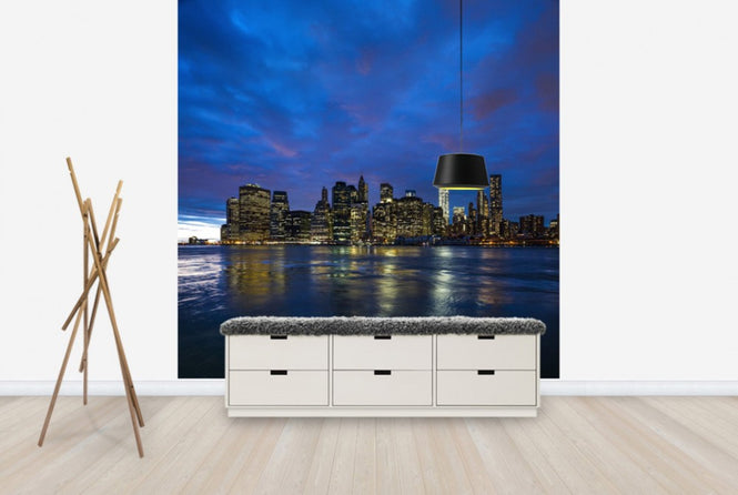 PHOTOWALL / Manhattan Skyline - Blue and Pink Sky (e30046)