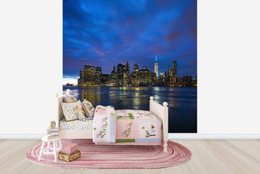 PHOTOWALL / Manhattan Skyline - Blue and Pink Sky (e30046)