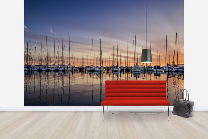 PHOTOWALL / Sailboats in Sunset, Gothenburg Sweden (e40481)