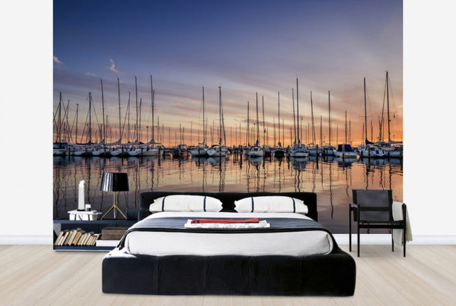 PHOTOWALL / Sailboats in Sunset, Gothenburg Sweden (e40481)