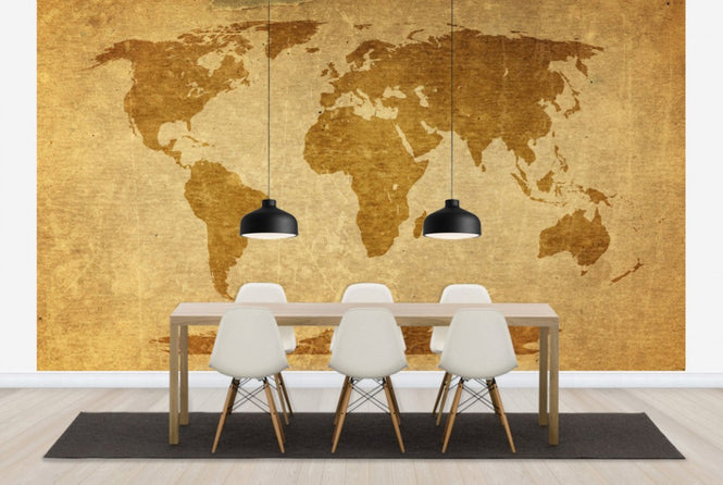 PHOTOWALL / Sepia World Map (e30316)