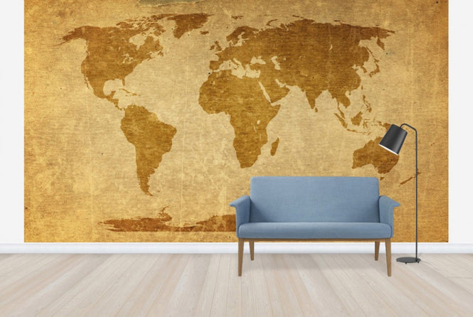 PHOTOWALL / Sepia World Map (e30316)