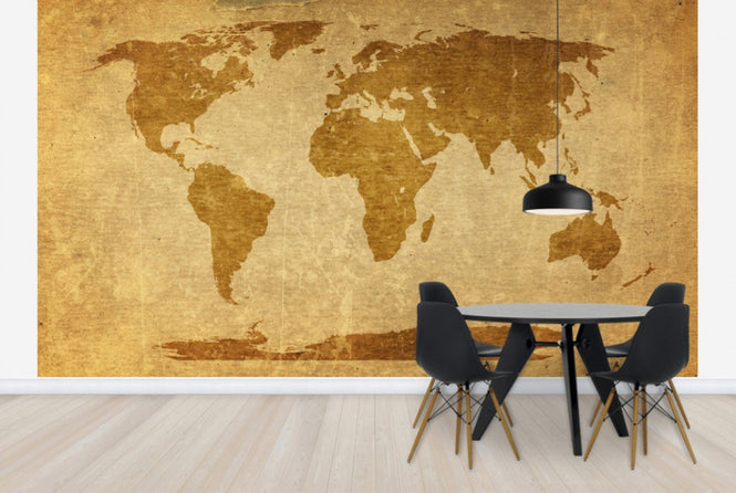 PHOTOWALL / Sepia World Map (e30316)