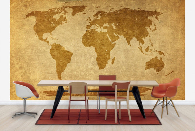PHOTOWALL / Sepia World Map (e30316)