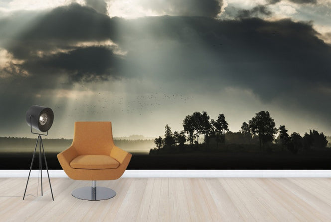 PHOTOWALL / Sunbeam through Clouds in Stigtomta, Sweden (e40508)